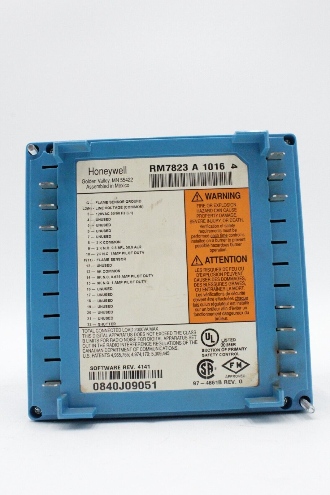 Honeywell RM7823 A 1016 7800 Series Burner Control Unit