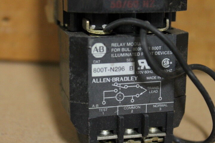 Allen-Bradley 800T-PBT16 Illuminated Push Button Blue with 800T-N296 & Bezel