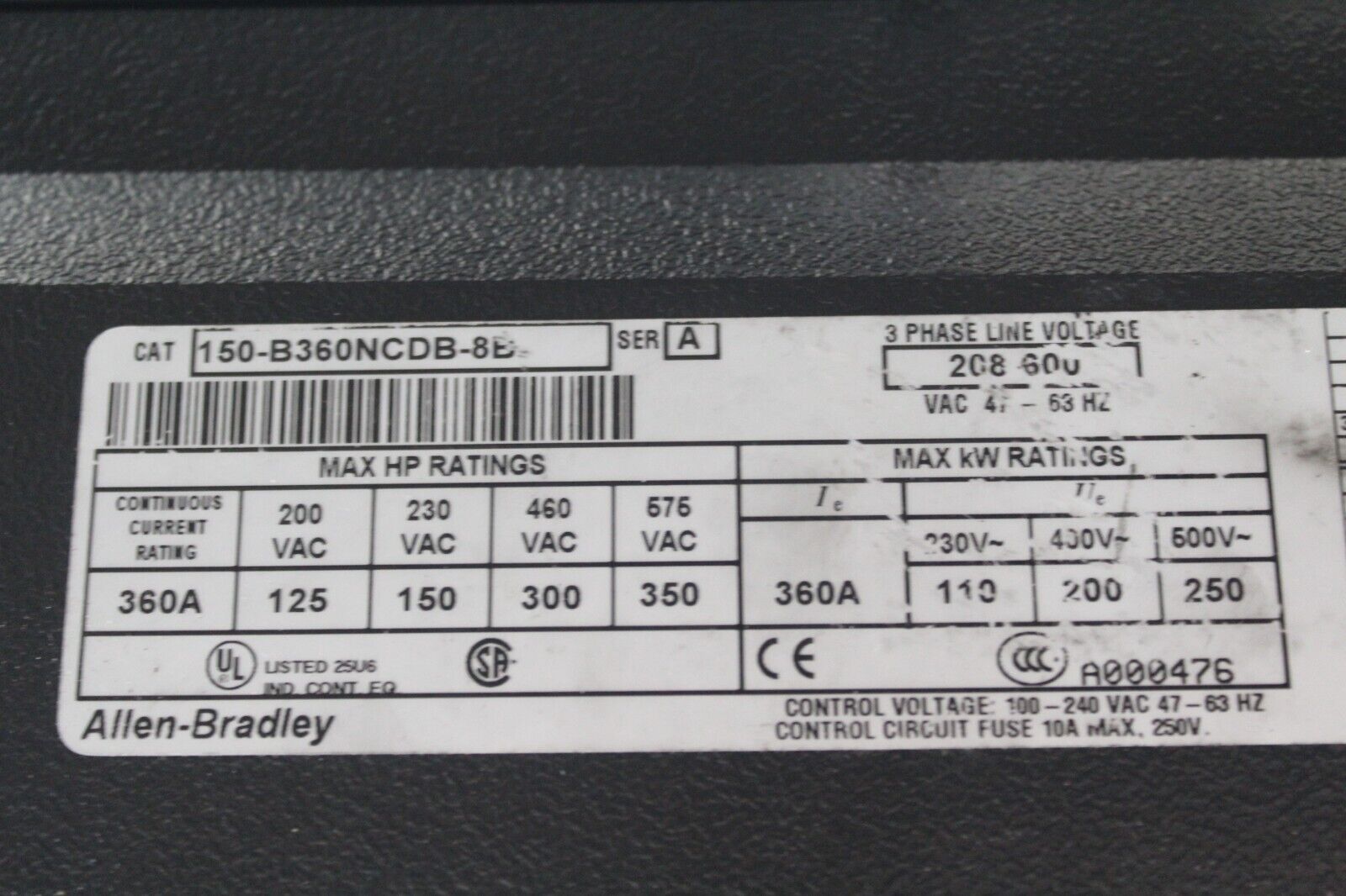 Allen Bradley 150-B360NCDB-8B Soft Start
