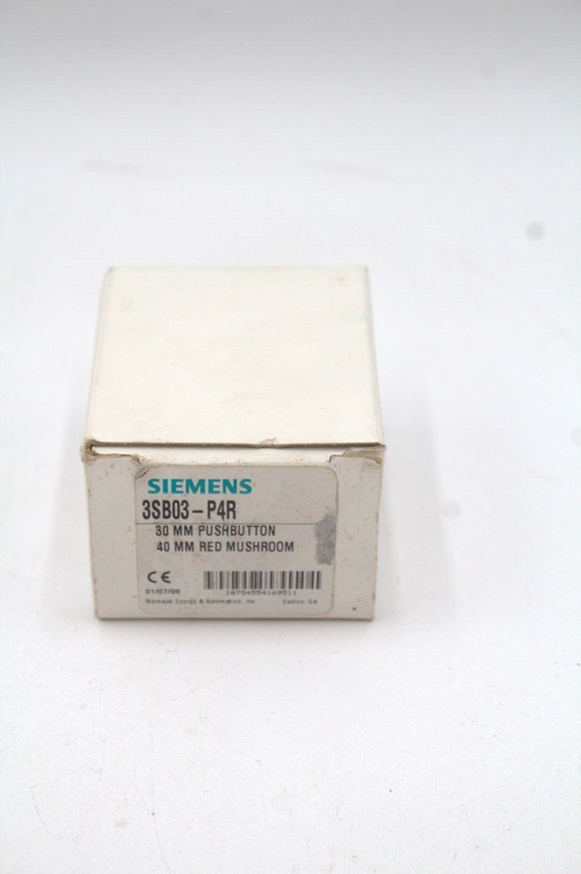 SIEMENS 3SB03-P4R 30MM PUSH BUTTON 40MM RED MUSHROOM