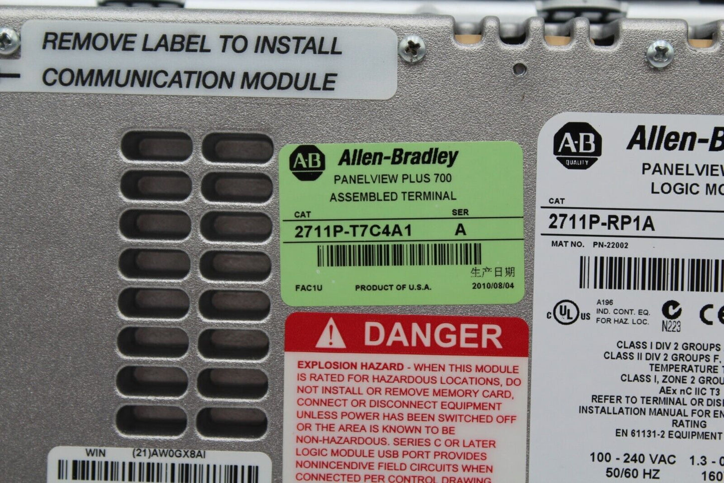 Allen-Bradley 2711P-T7C4A1 PanelView Plus 700 Touch Panel