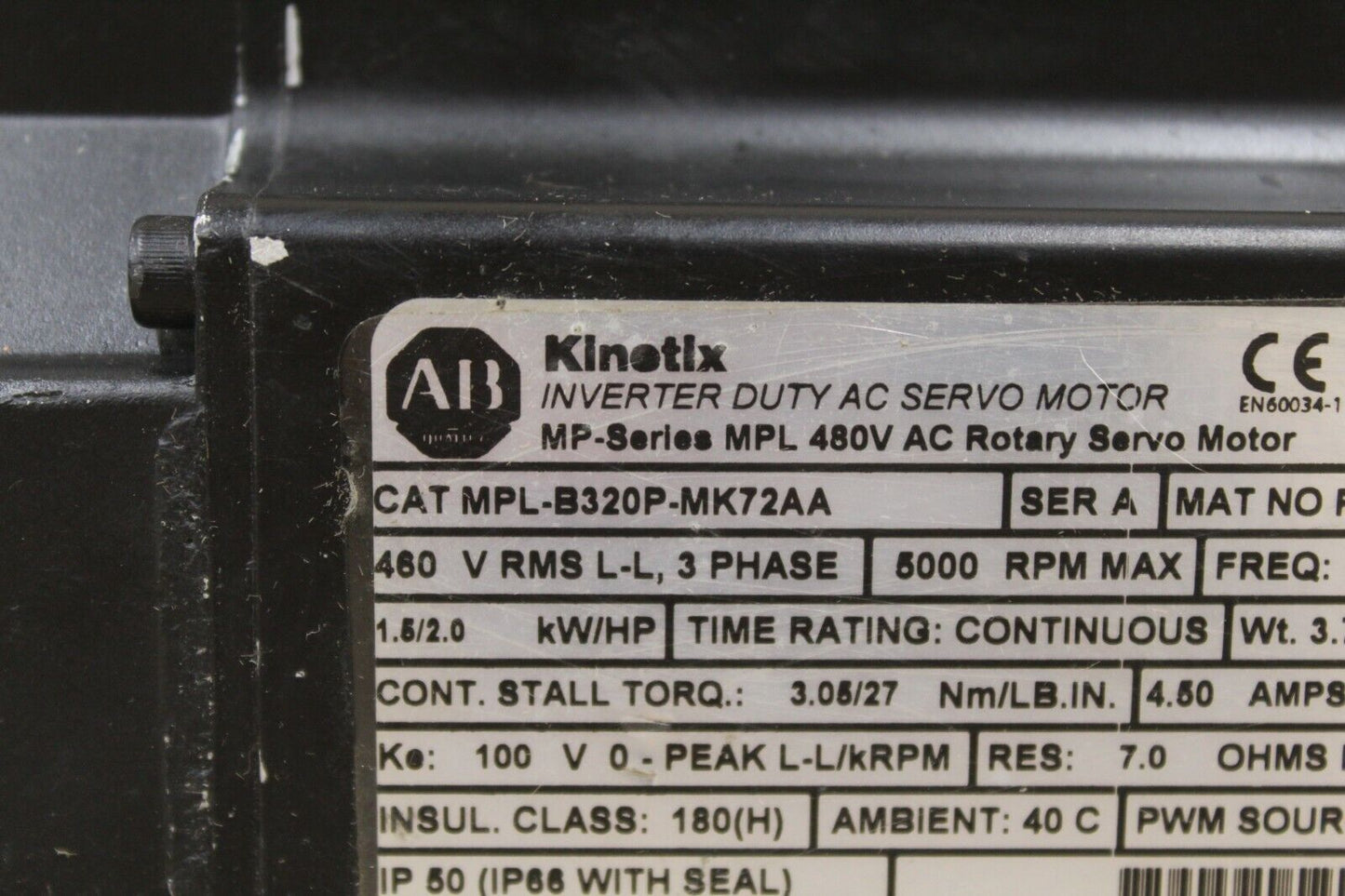 Allen Bradley MPL-B320P-MK72AA Motor