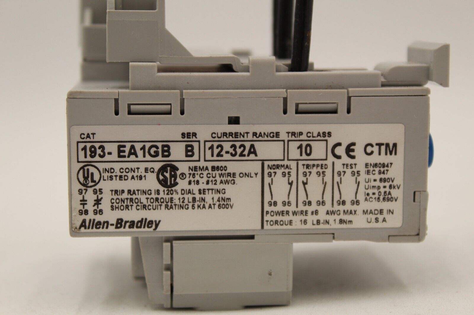Allen-Bradley 193-EA1GB Overload Relay Unit
