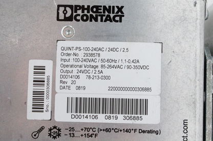 Phoenix Contact QUINT-PS-100-240AC/24DC/2.5 Power Supply