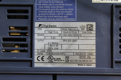 Fuji Electric FRN0.75G1S-2J Inverter