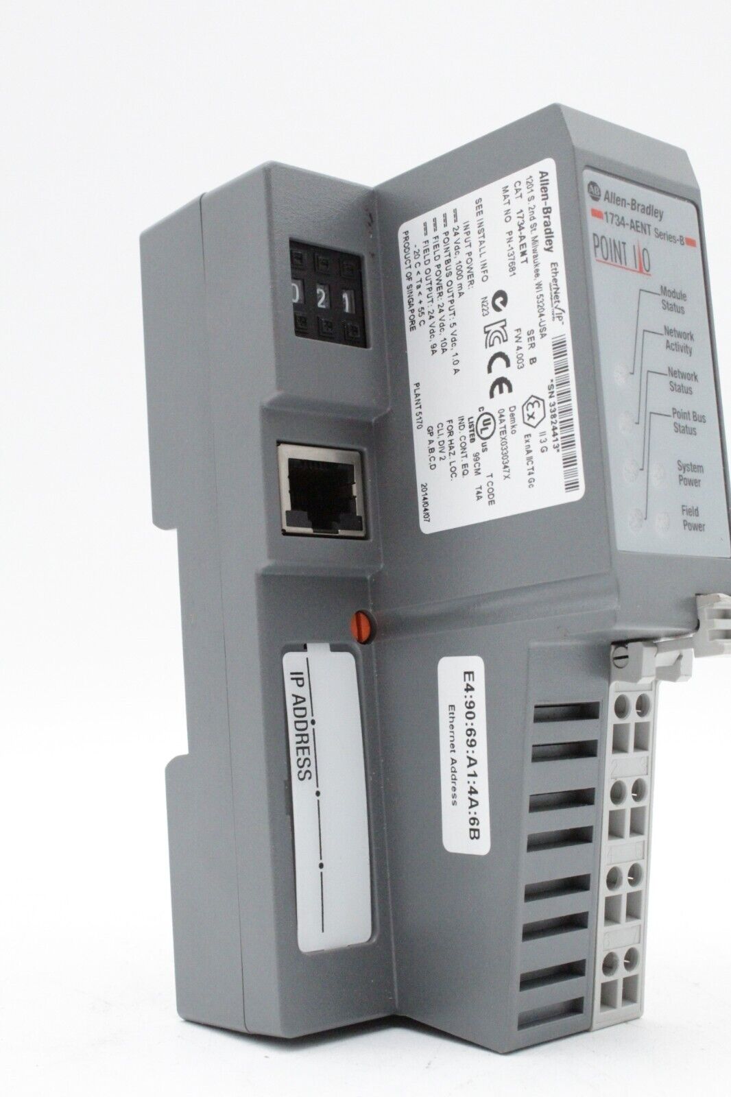 Allen-Bradley 1734-AENT Ethernet/IP I/O Adapter