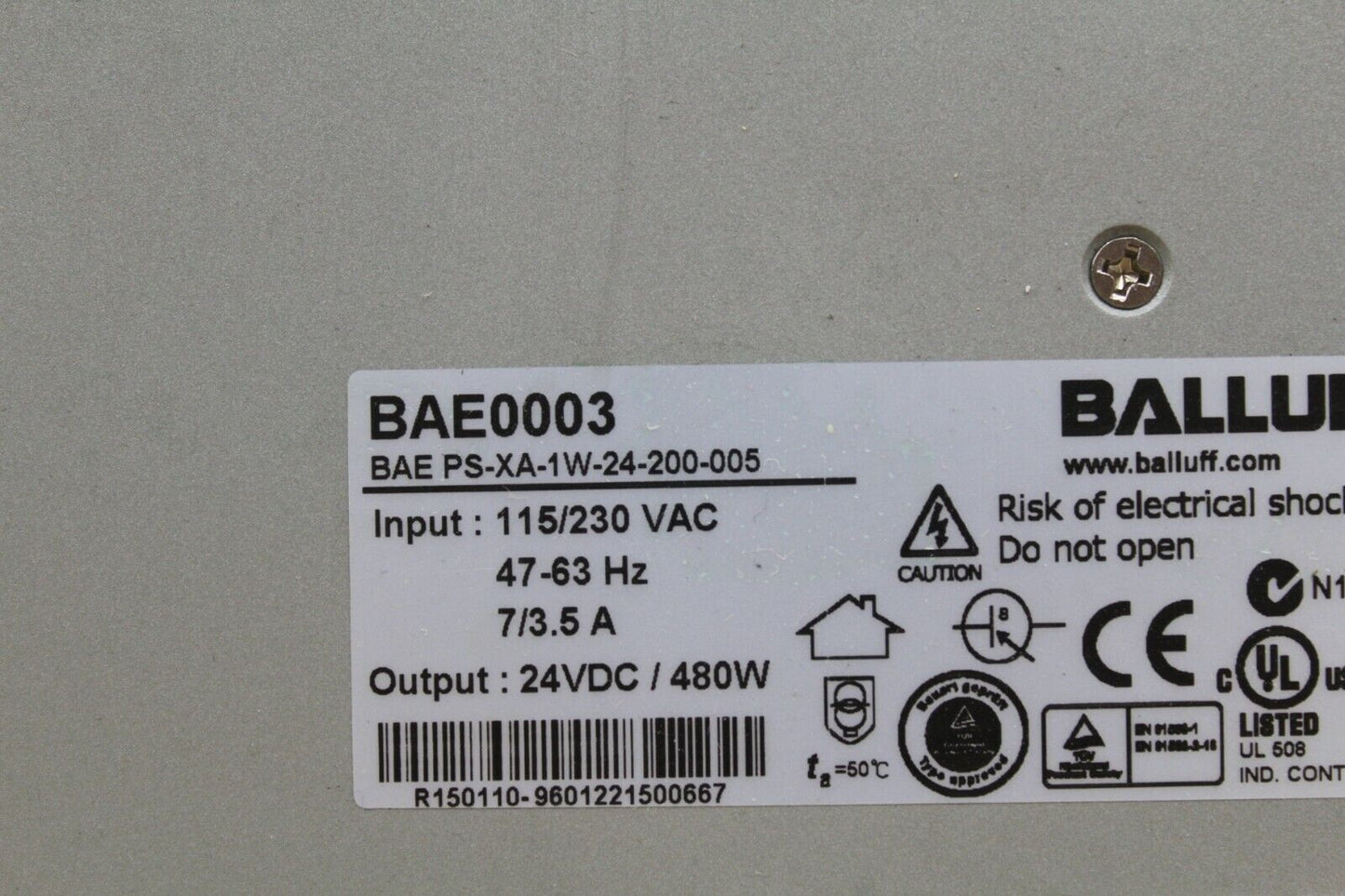 Balluff BAE PS-XA-1W-24-200-005 Power Supply