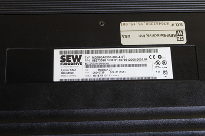 Sew Eurodrive MDS60A0300-503-4-0T Movidrive 300hp Missing Covers