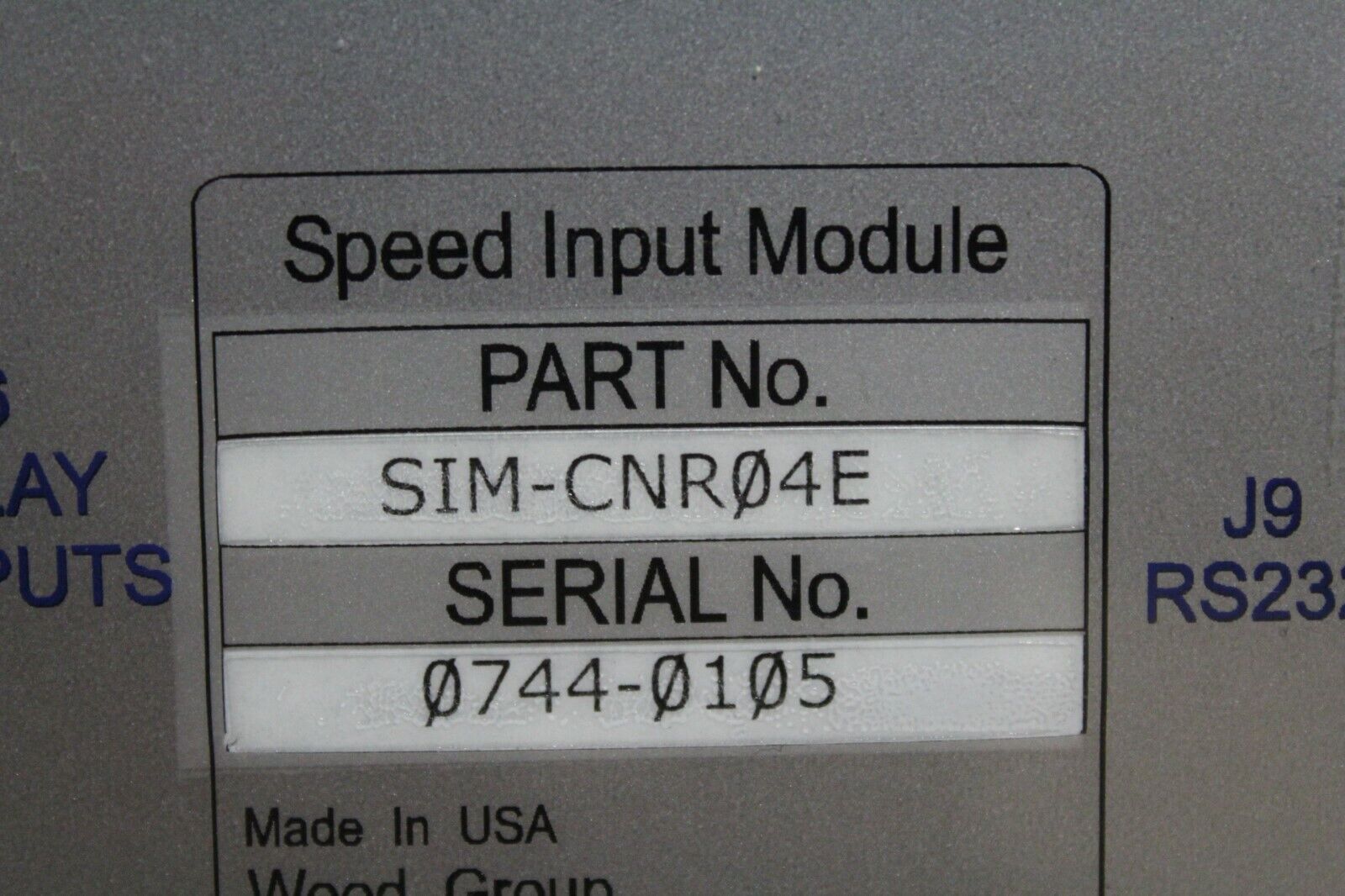 Wood Group SIM-CNR04E Input Module