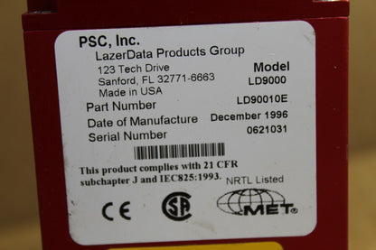 PSC Lazerdata LD90010E Laser Barcode Scanner