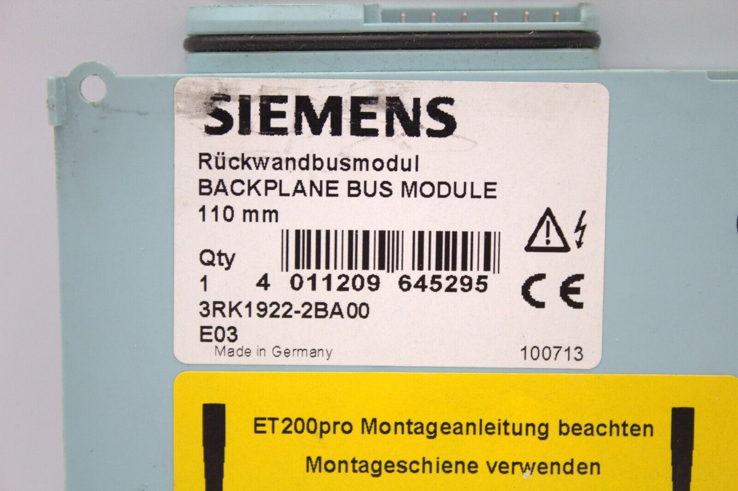 Siemens 3RK1922-2BA00 Backplane Bus Module