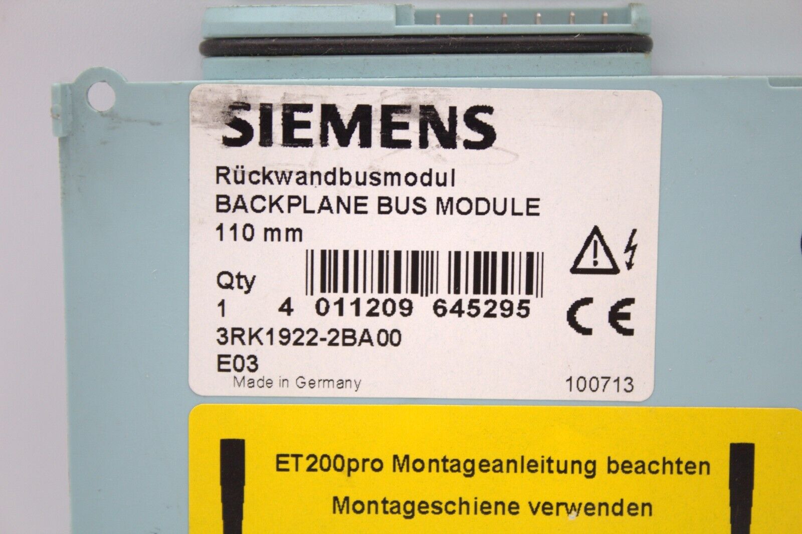 Siemens 3RK1922-2BA00 Backplane Bus Module