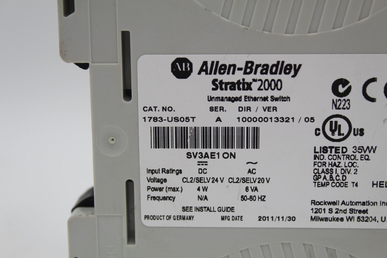 Allen-Bradley 1783-US05T Stratix 2000 Unmanaged Ethernet Switch
