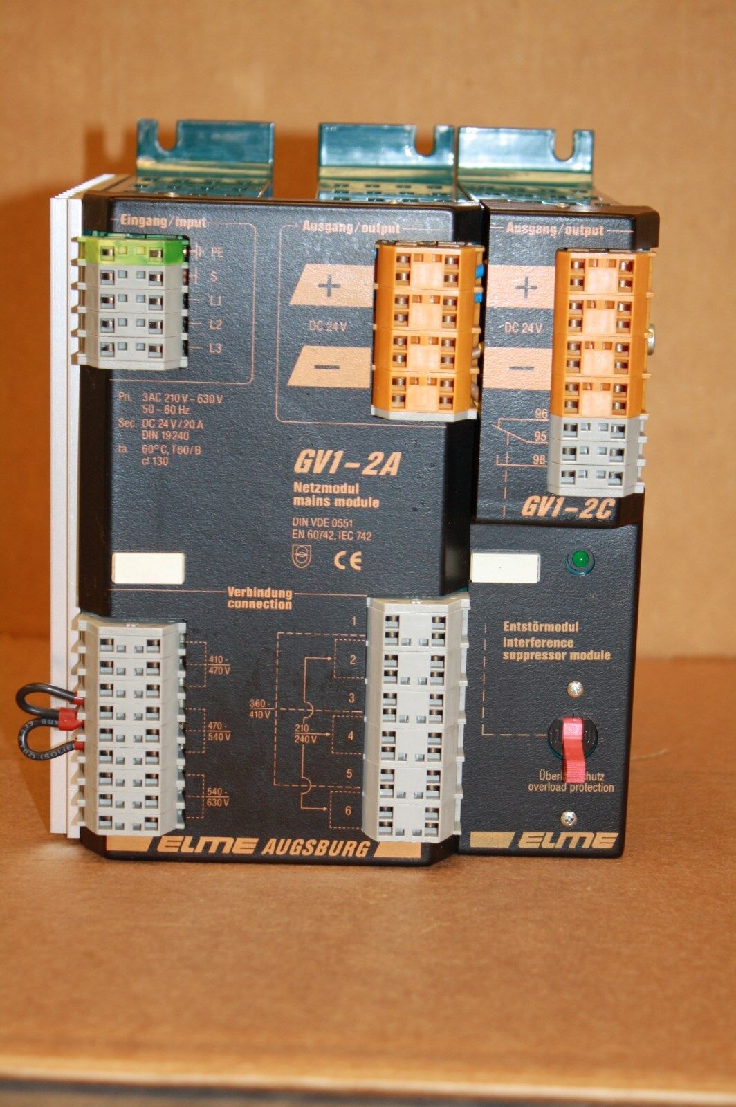 ELME AUGSBURG GV1-2A POWER SUPPLY WITH GV1-2C