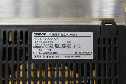 Omron 3G3JX-A4004 SysDrive Inverter (No Cover)