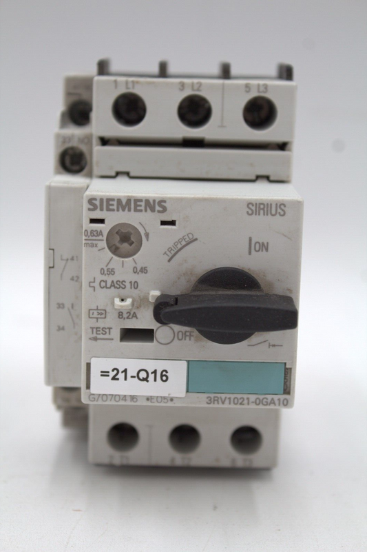 SIEMENS 3RV1021-0GA10 SIRIUS CIRCUIT BREAKER