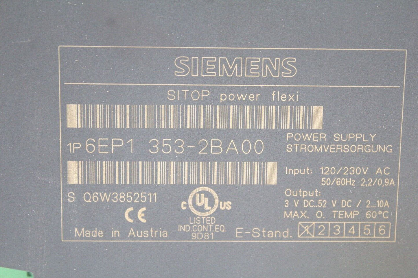 Siemens 6EP1 353-2BA00 SITOP power flexi Power Supply 6EP1353-2BA00