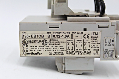 ALLEN BRADLEY 193-EB1CB SER. B OVERLOAD RELAY