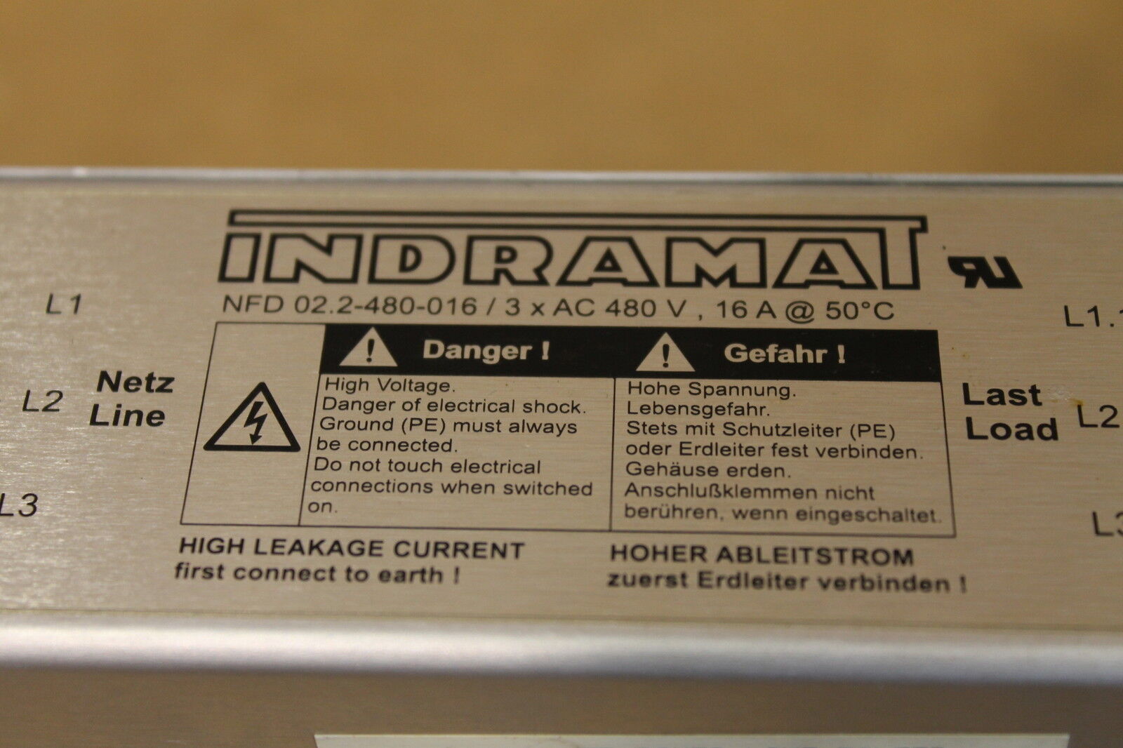 INDRAMAT NFD02.2-480-016 LINE FILTER