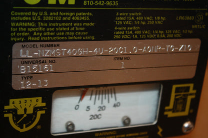 UNIVERSAL FLOW MONITOR B15161 TYPE 12-13 LL-NZM ST40GH-4U-20C1.0-A0NR-TG-Z10