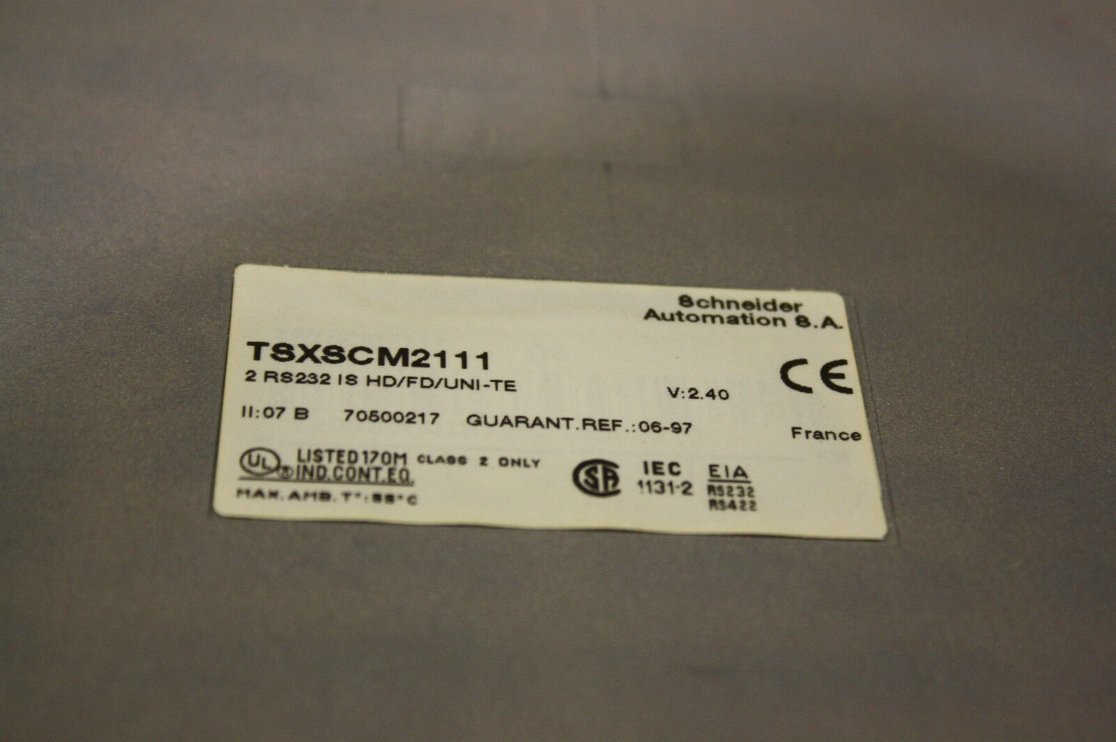 SCHNEIDER TELEMECANIQUE TSXSCM2111 TSX PREMIUM COMMUNICATION MODULE