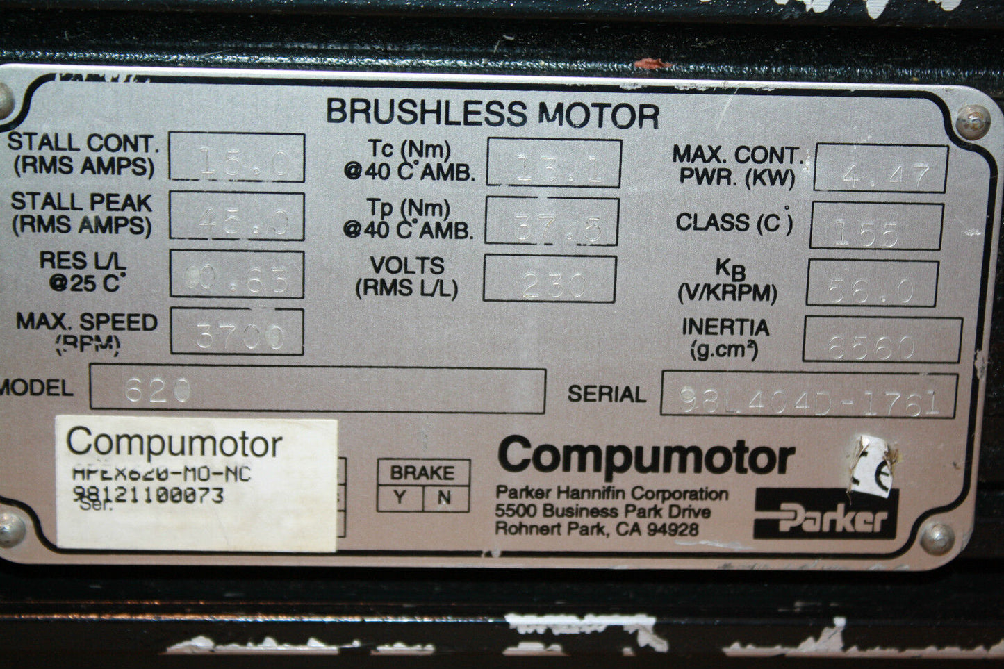 COMPUMOTOR APEX620-MO-NC SERVO MOTOR