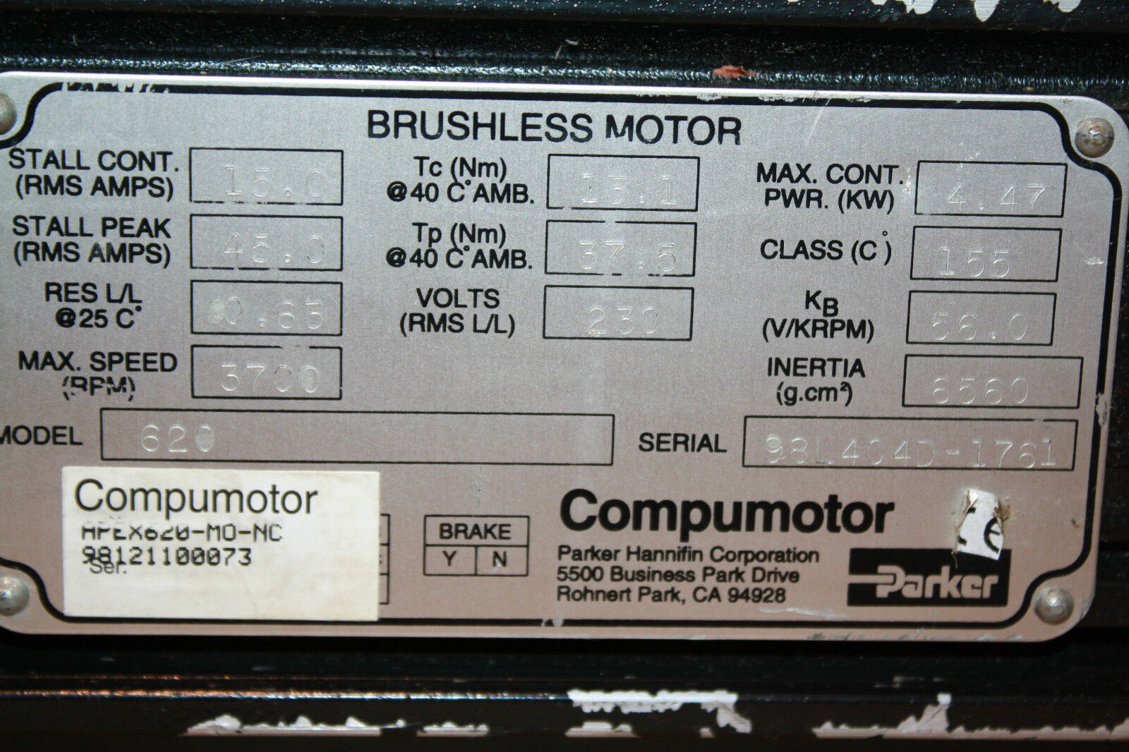 COMPUMOTOR APEX620-MO-NC SERVO MOTOR
